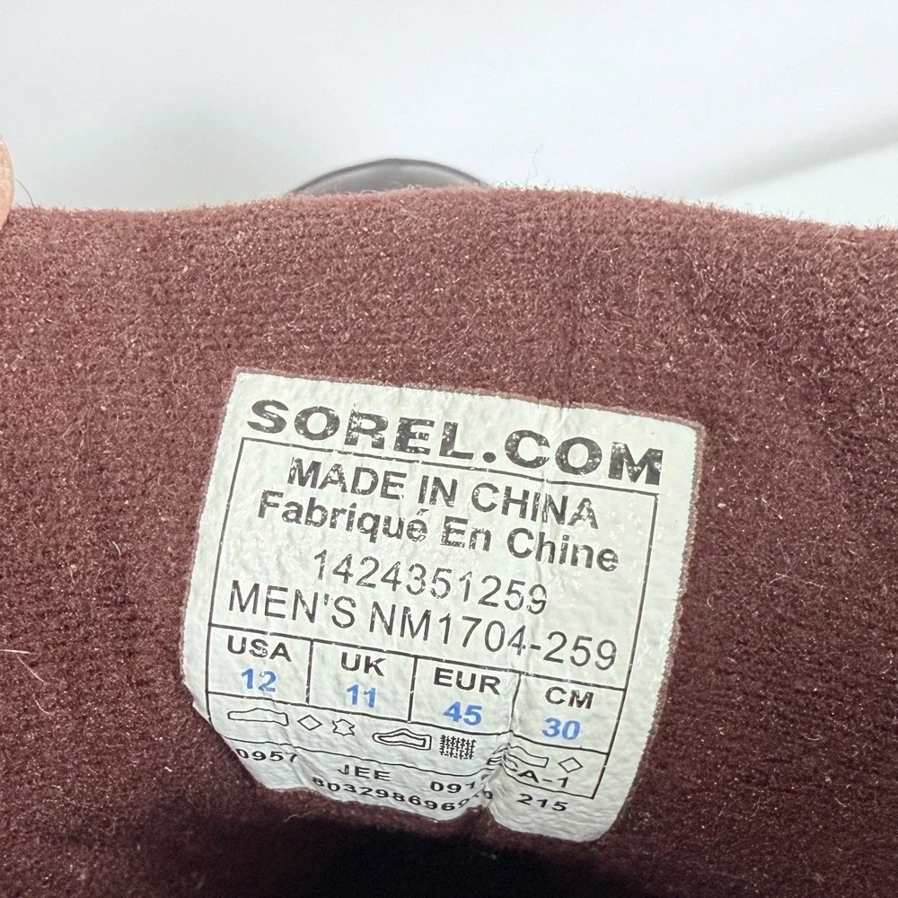 Sorel Duck Boots Mens 12 Brown Leather Rubber Lace-Up‎ Winter Outdoor